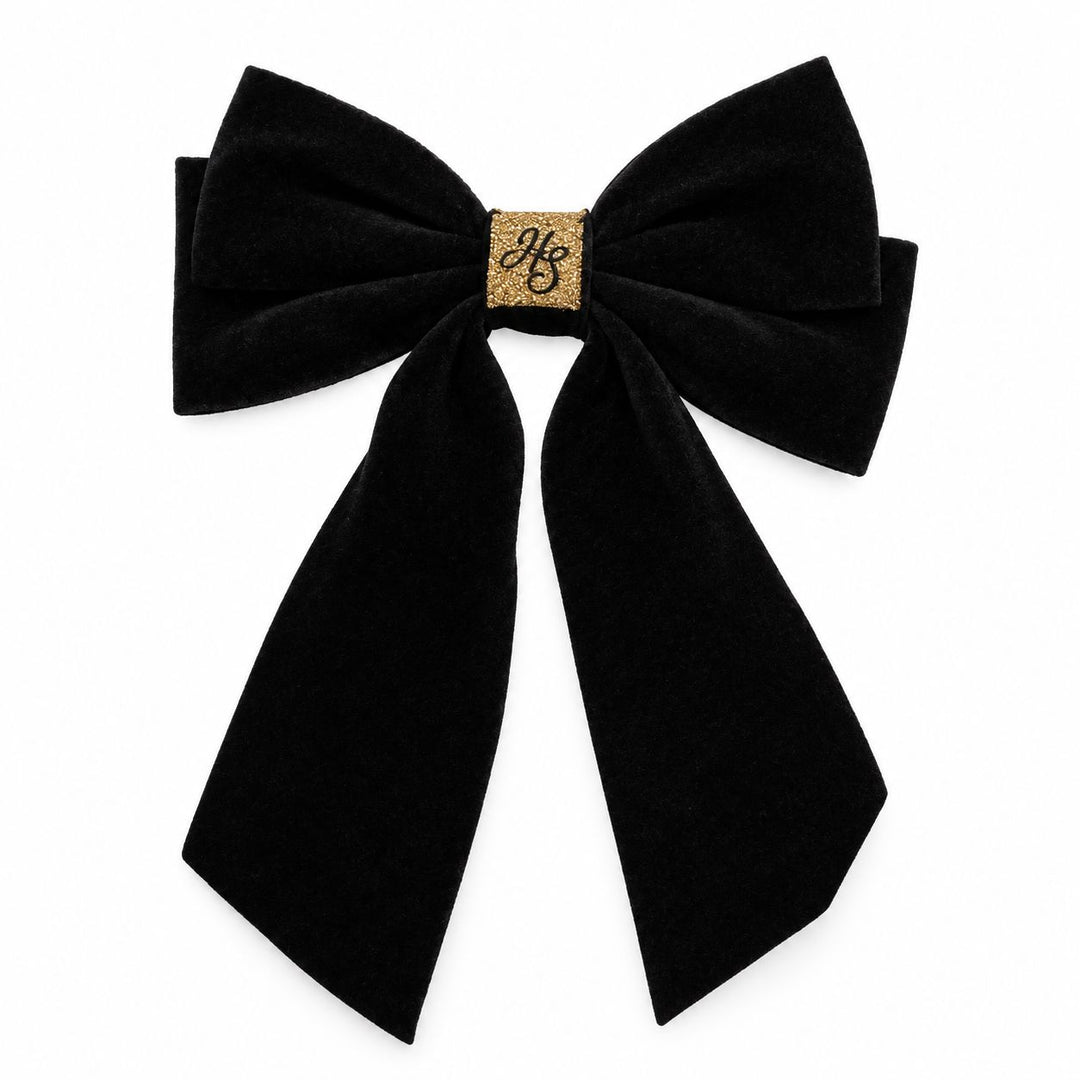 Black velvet bow clip Hannah Sophia England 