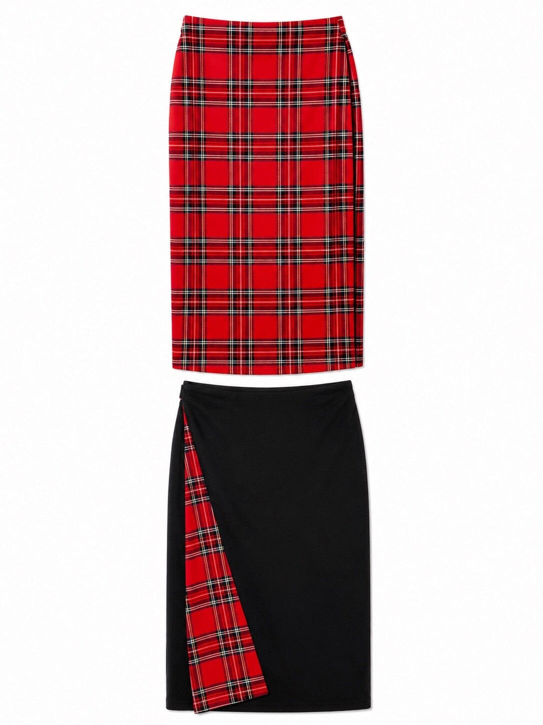 Clementine reversible midi skirt red and velvet Hannah Sophia England 
