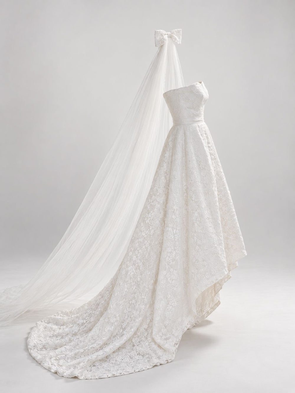 Elegant Detachable Ivory Lace wedding skirt Dress Hannah Sophia England 