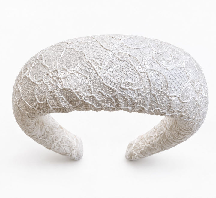 Elegant Ivory Lace Headband Dress Hannah Sophia England 