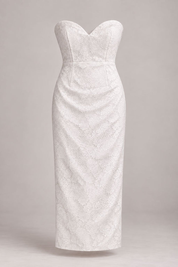 Elegant Ivory Lace wedding dress with detachable sleeves Dress Hannah Sophia England 