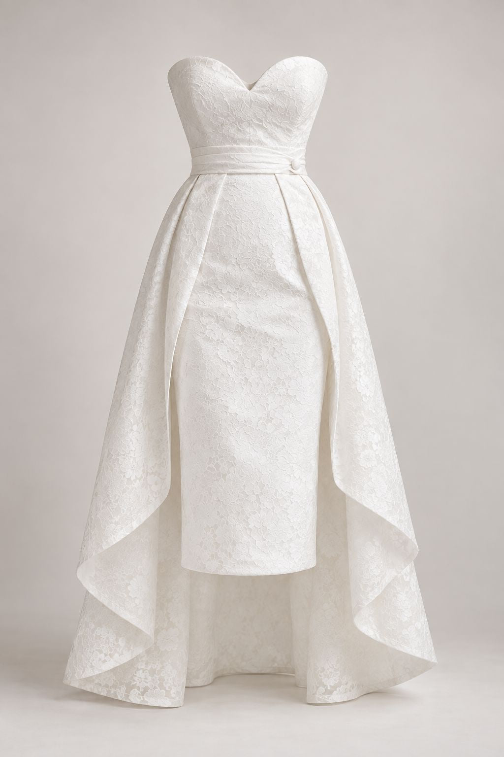 Elegant Ivory Lace wedding dress with detachable sleeves Dress Hannah Sophia England 