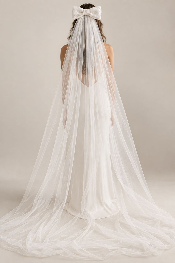 Elegant Ivory Lace wedding veil Dress Hannah Sophia England 