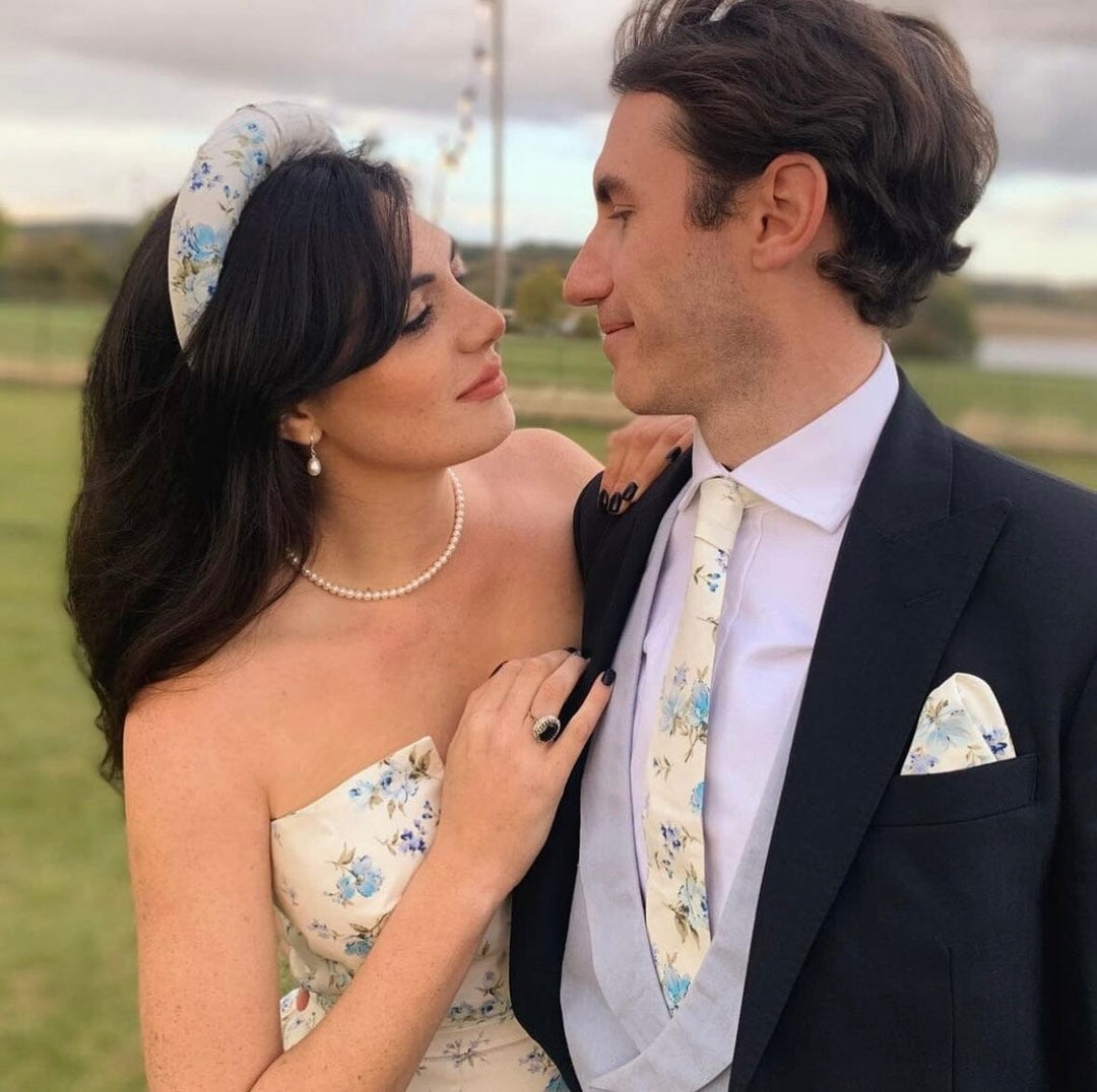 Floral tie and pocket square Hannah Sophia England 