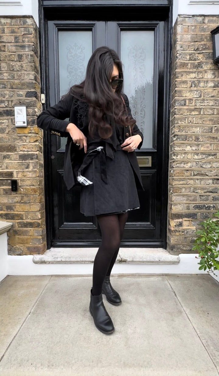 Guinness skirt - Reversible short velvet / tartan mini skirt Hannah Sophia England 