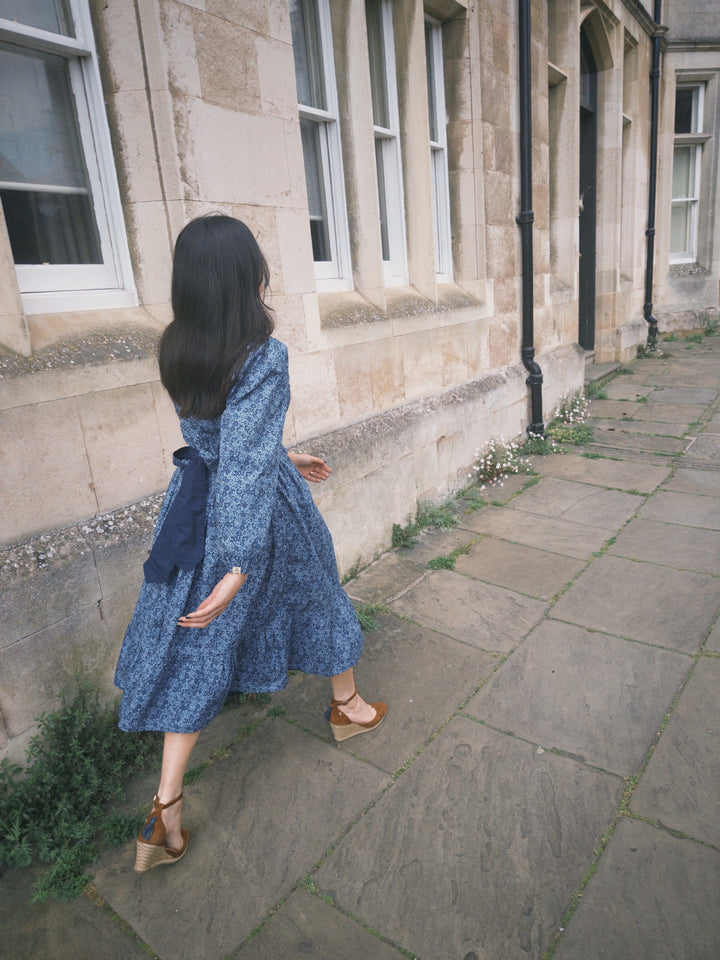 Ophelia Navy floral reversible dress Dress Hannah Sophia England 