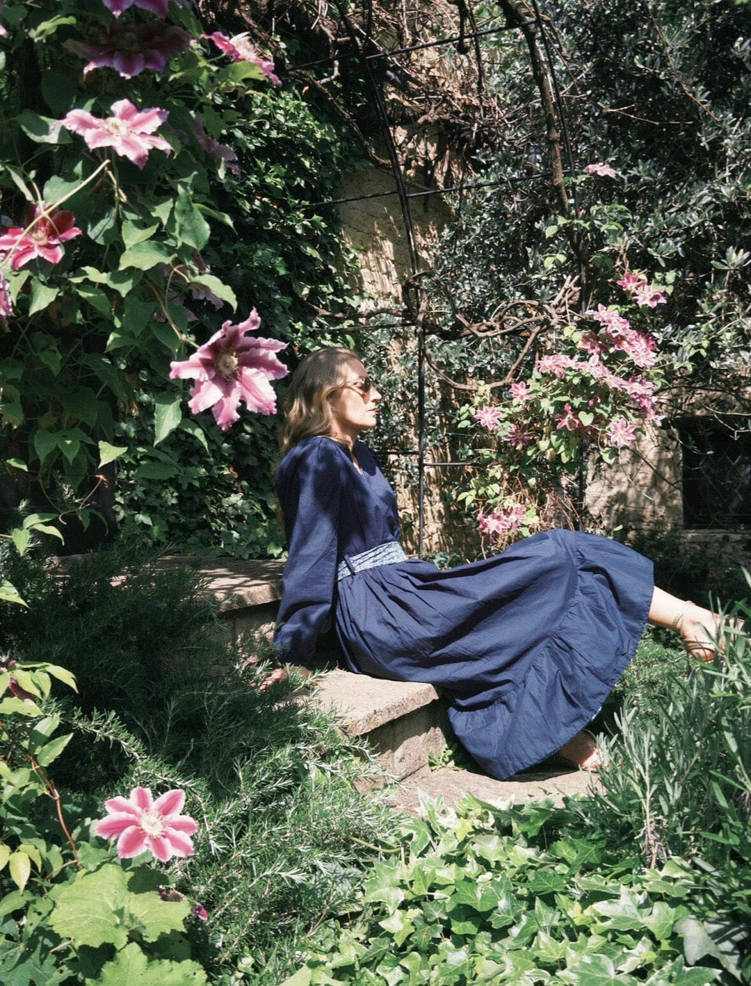 Ophelia Navy floral reversible dress Dress Hannah Sophia England 