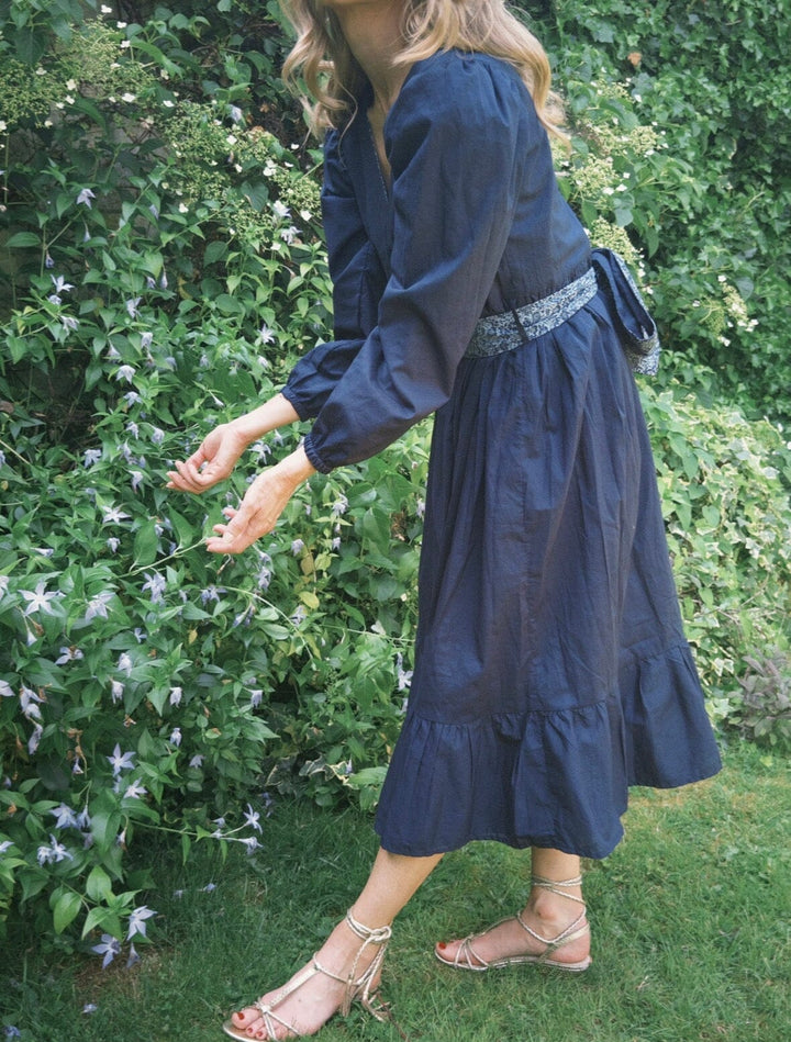 Ophelia Navy floral reversible dress Dress Hannah Sophia England 