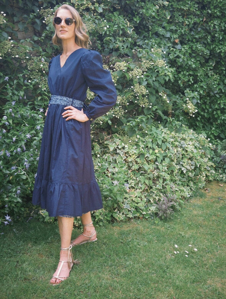 Ophelia Navy floral reversible dress Dress Hannah Sophia England 