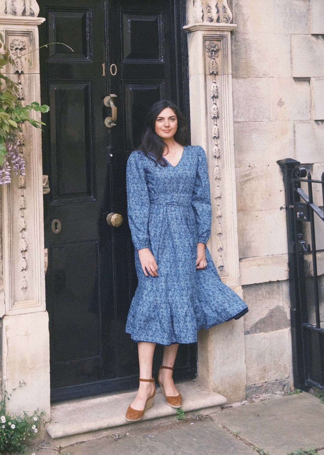 Ophelia Navy floral reversible dress Dress Hannah Sophia England 