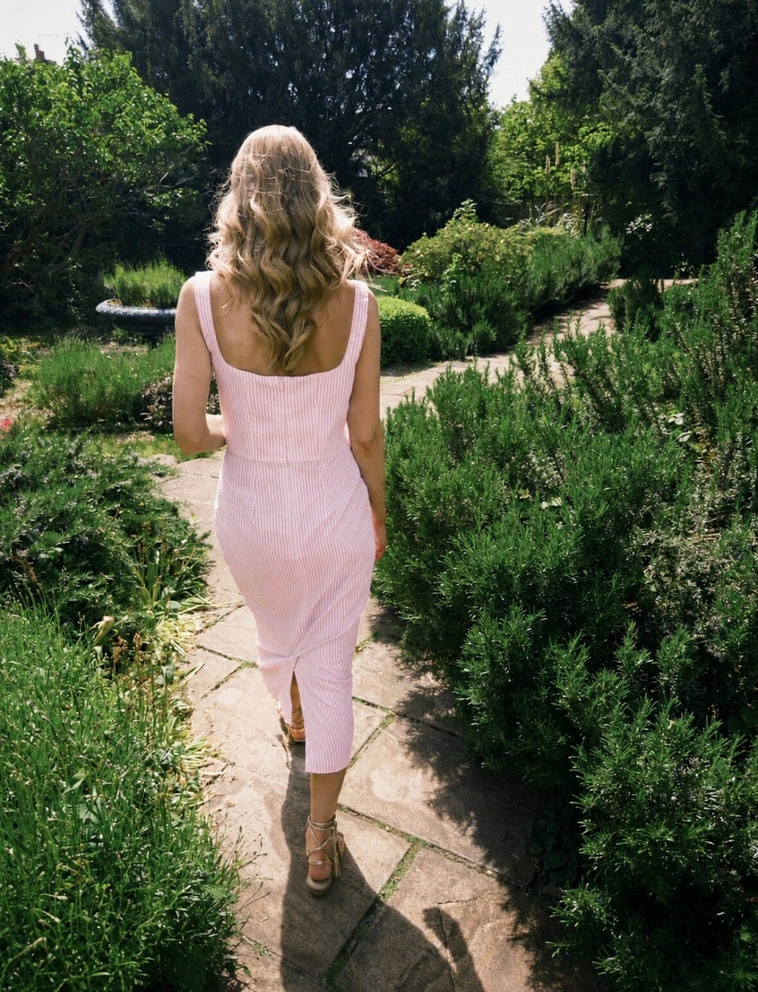 Pink Stripe Seersucker Dress Dress Hannah Sophia England 