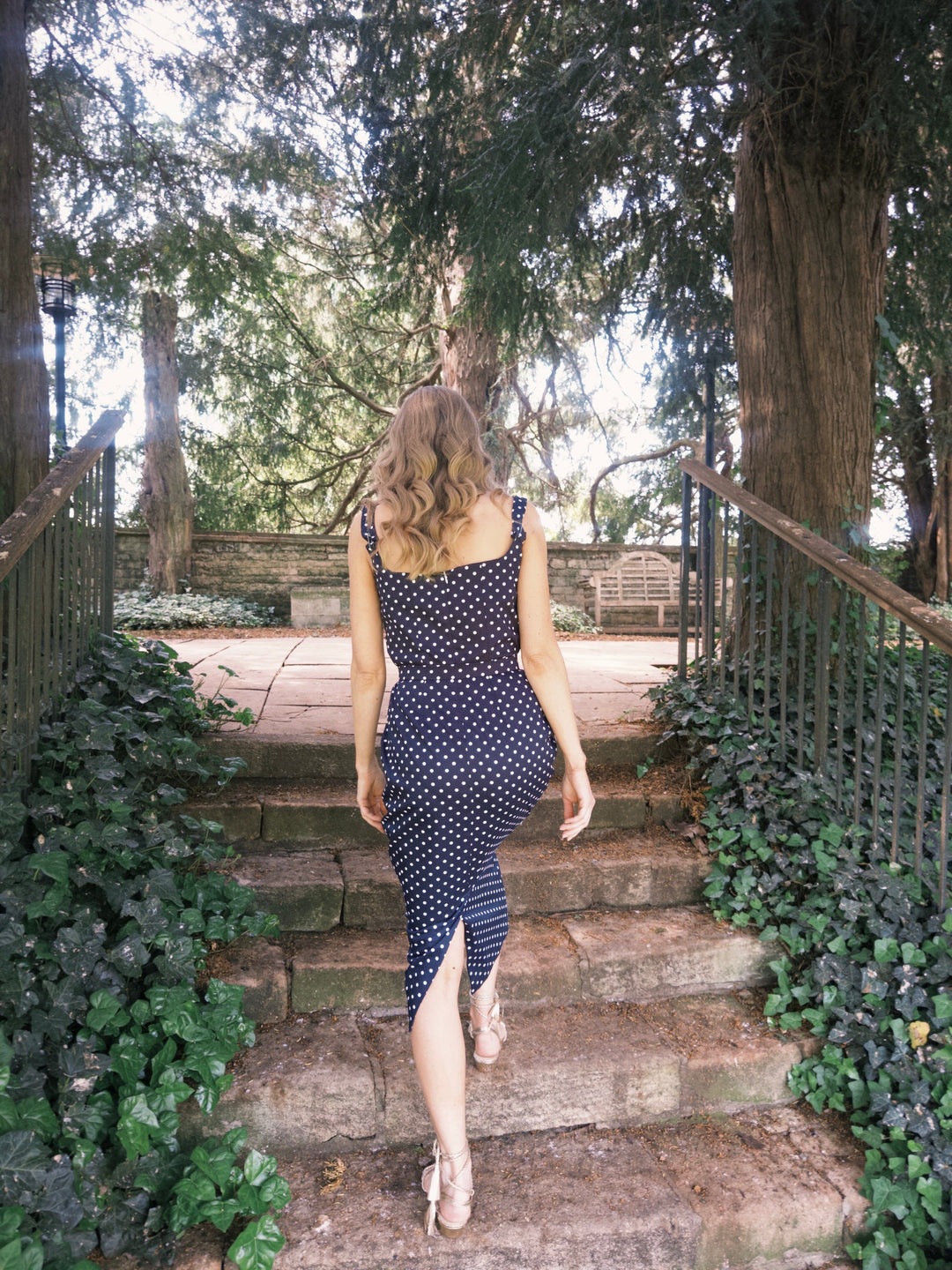 Polka dot bow dress with detachable bow Dress Hannah Sophia England 