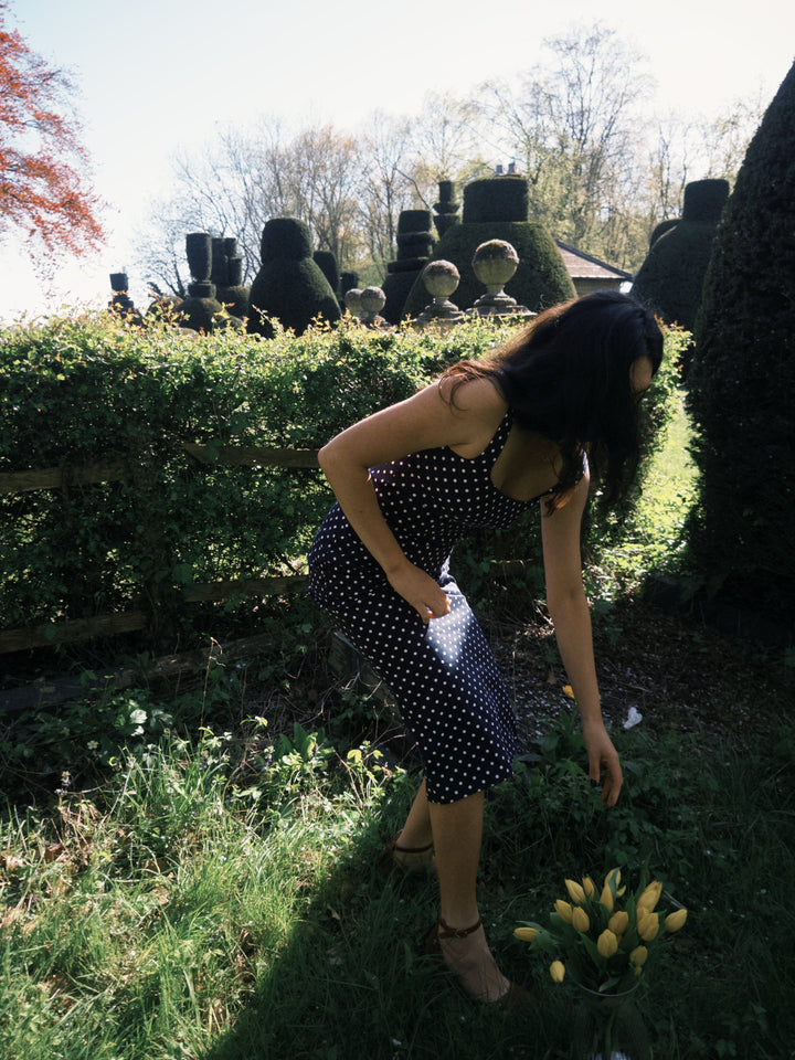 Polka dot bow dress with detachable bow Dress Hannah Sophia England 
