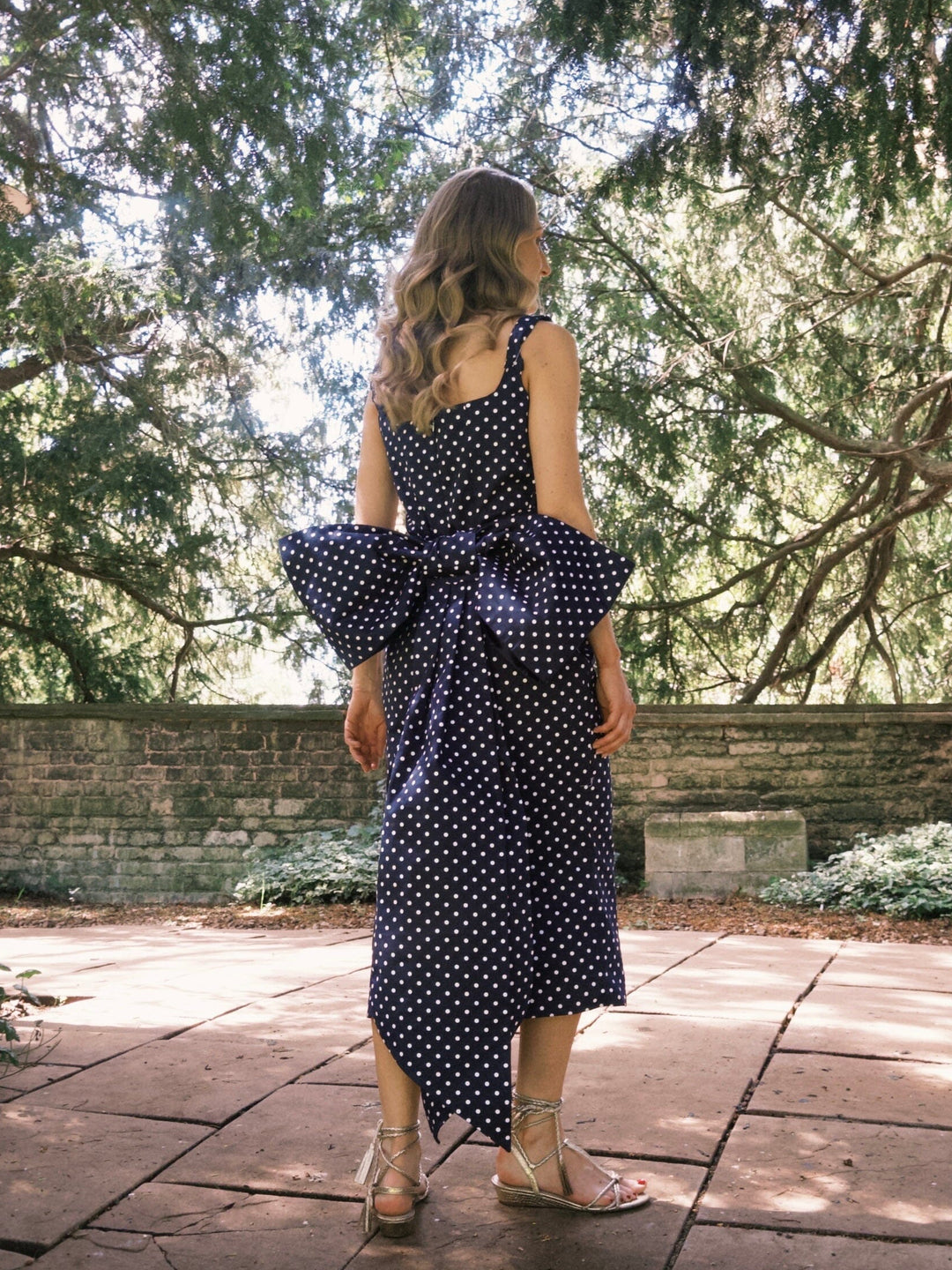 Polka dot bow dress with detachable bow Dress Hannah Sophia England 