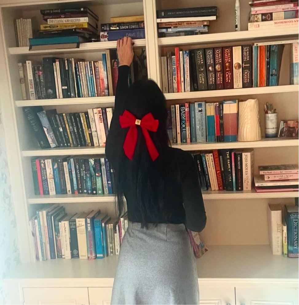 Red velvet bow Hannah Sophia England 