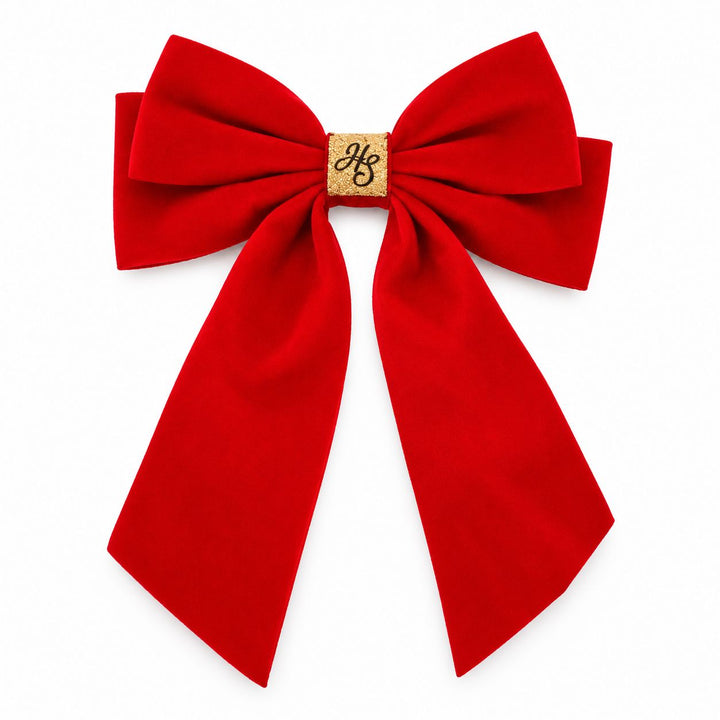 Red velvet bow Hannah Sophia England 