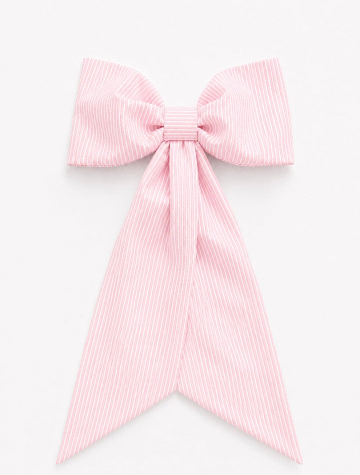Seersucker light stripe pink Detachable Bow Belt Hannah Sophia England 